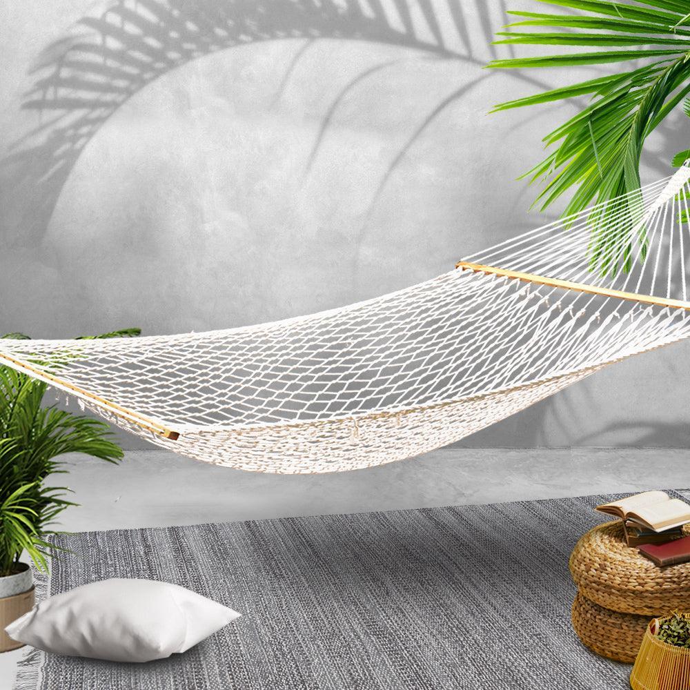 Gardeon Double Swing Hammock Bed Cream - John Cootes