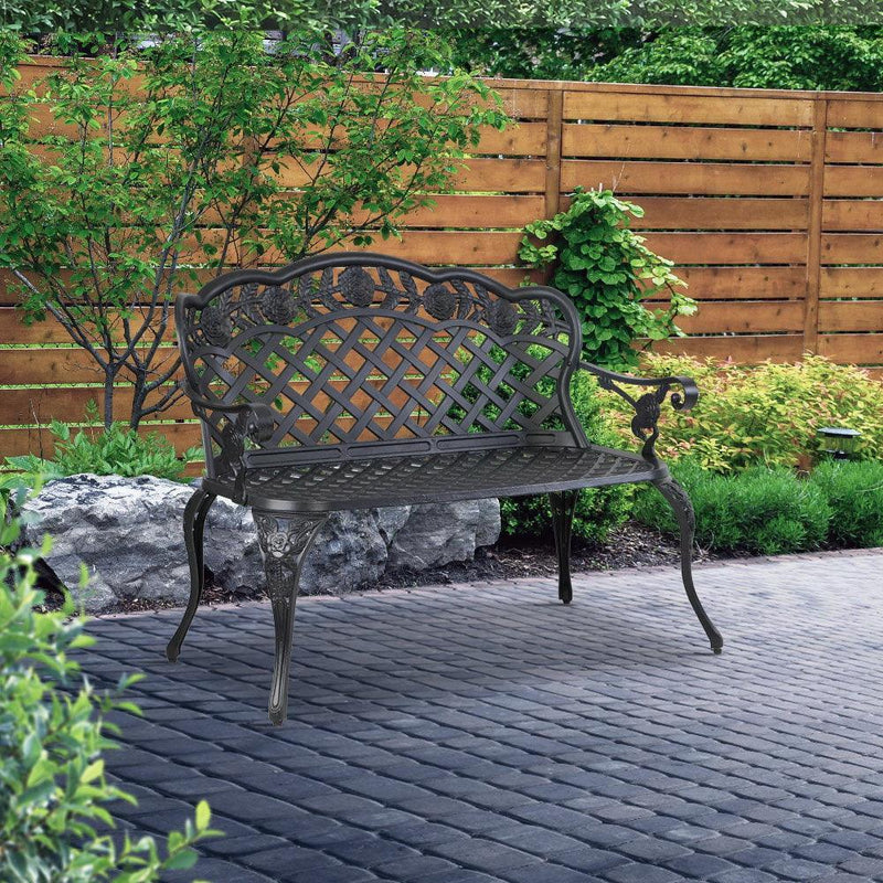 Gardeon Garden Bench Patio Porch Park Lounge Cast Aluminium Outdoor Furniture - John Cootes