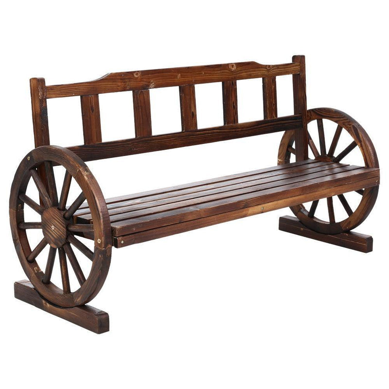 Gardeon Garden Bench Wooden Wagon Chair 3 Seat Outdoor Furniture Backyard Lounge Charcoal - John Cootes