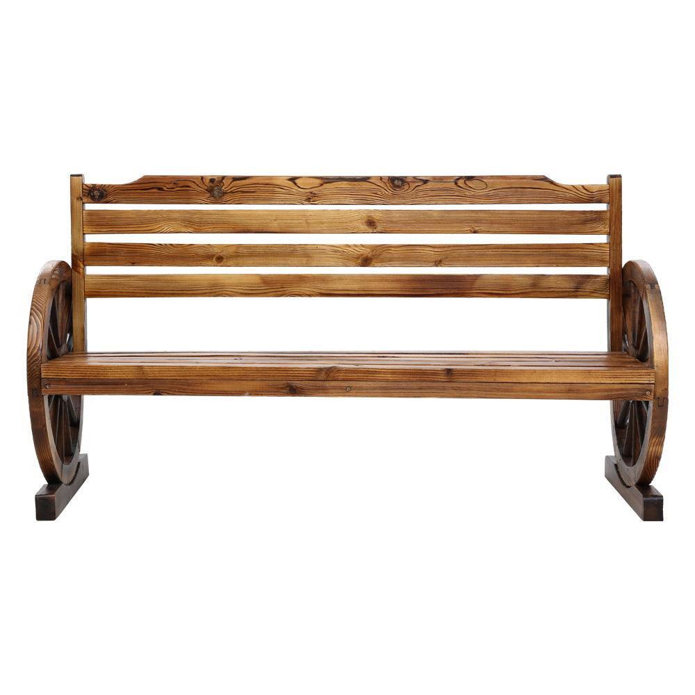 Gardeon Garden Bench Wooden Wagon Chair 3 Seat Outdoor Furniture Backyard Lounge - John Cootes