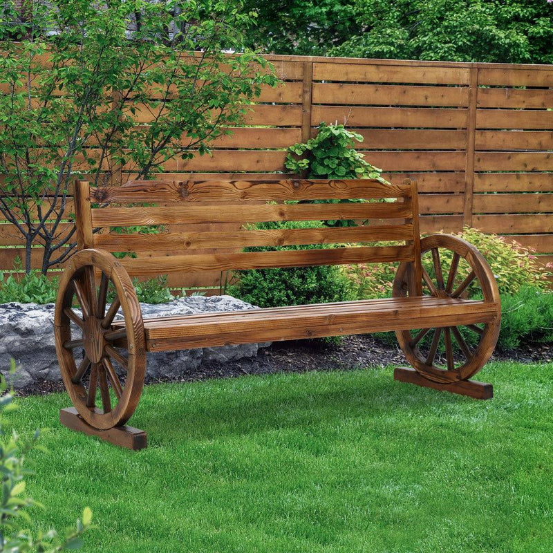 Gardeon Garden Bench Wooden Wagon Chair 3 Seat Outdoor Furniture Backyard Lounge - John Cootes