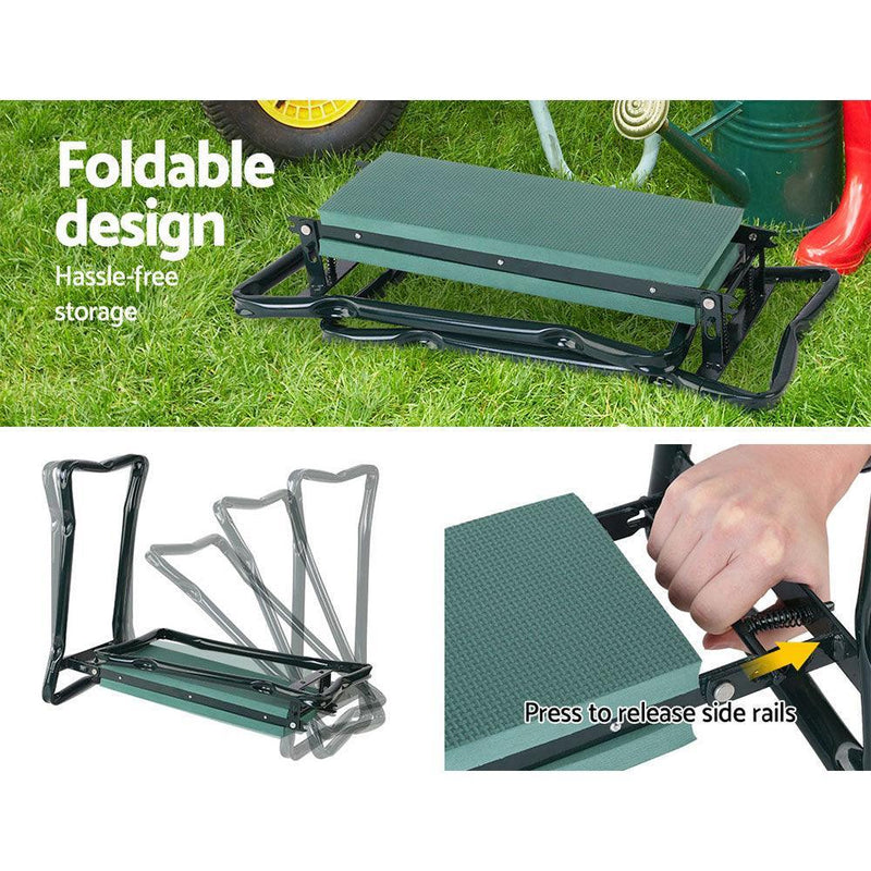 Gardeon Garden Kneeler Seat Outdoor Bench Knee Pad Foldable - John Cootes