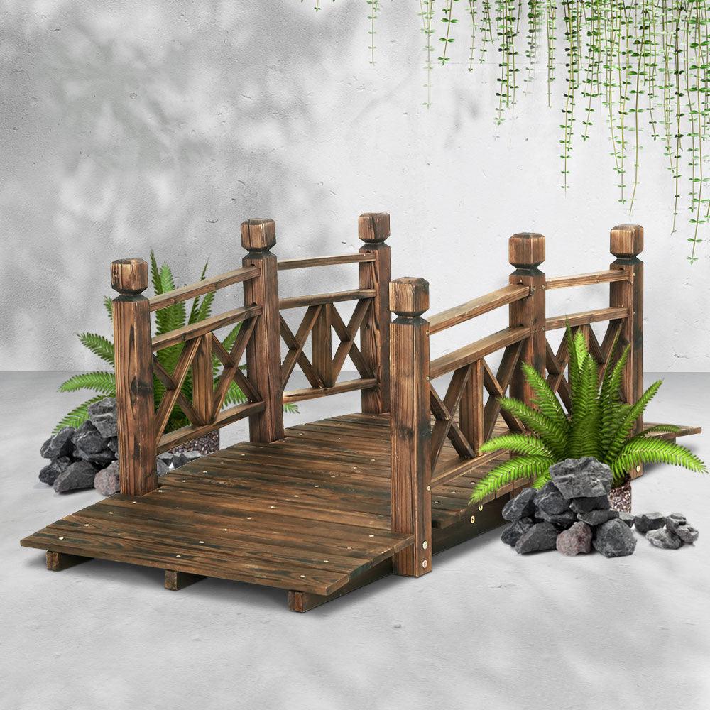 Gardeon Garden Ornaments Wooden Rustic Bridge Decor Outdoor Decoration Yard - John Cootes