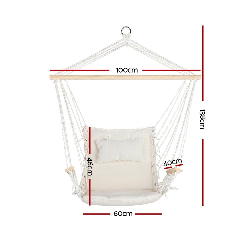 Gardeon Hammock Hanging Swing Chair - Cream - John Cootes