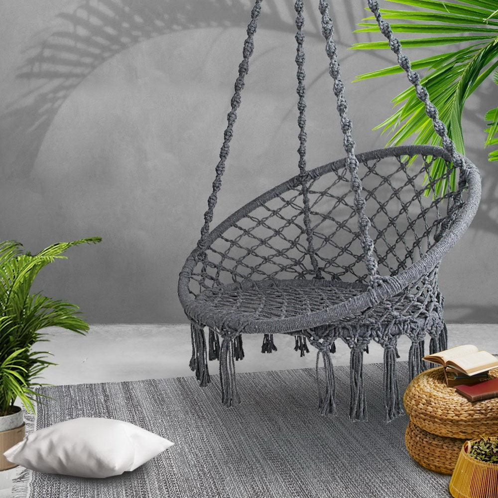 Gardeon Hammock Swing Chair - Grey - John Cootes