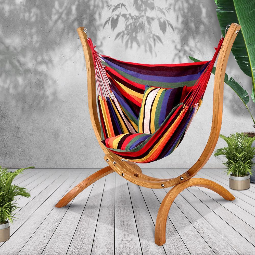 Gardeon Hammock with Wooden Hammock Stand - John Cootes