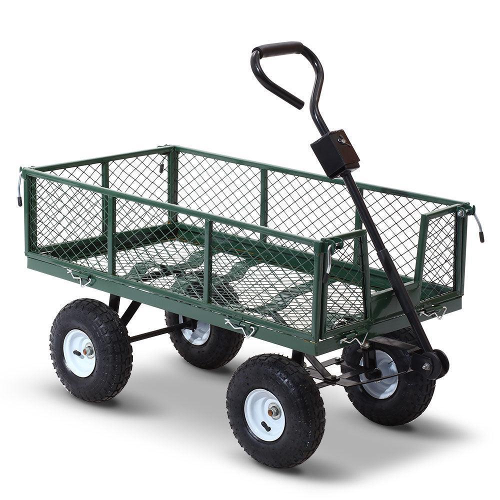 Gardeon Mesh Garden Steel Cart - Green - John Cootes