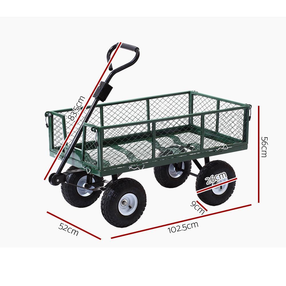 Gardeon Mesh Garden Steel Cart - Green - John Cootes