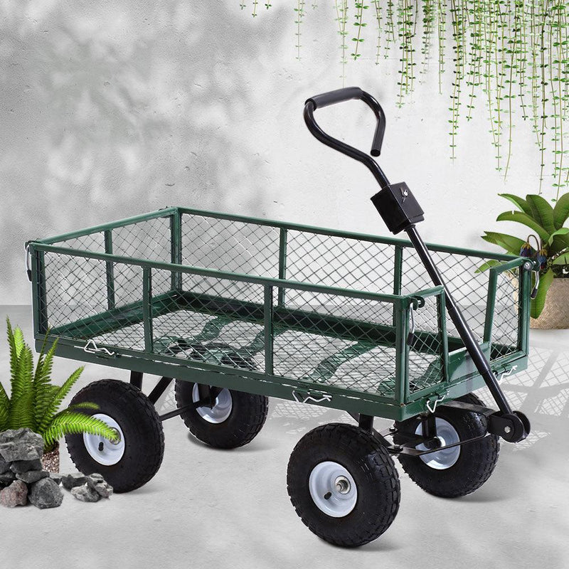 Gardeon Mesh Garden Steel Cart - Green - John Cootes