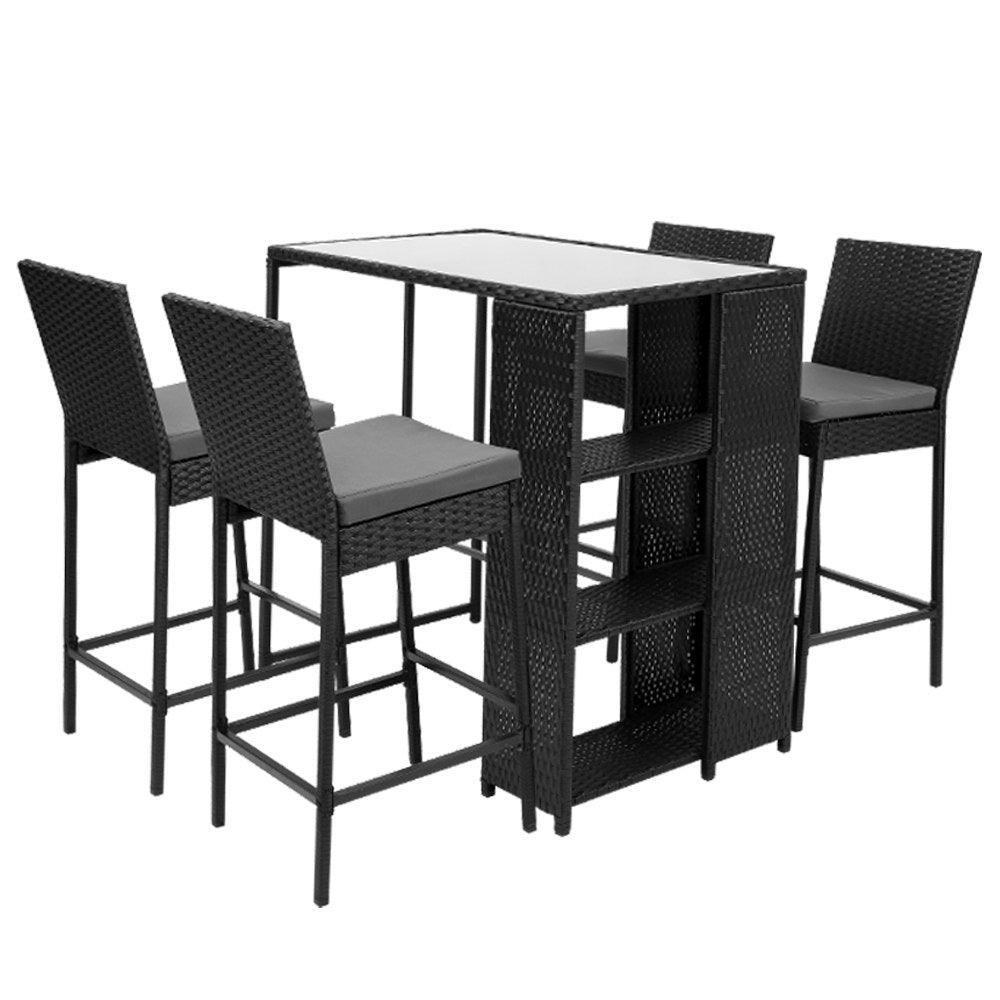 Gardeon Outdoor Bar Set Table Stools Furniture Dining Chairs Wicker Patio Garden - John Cootes