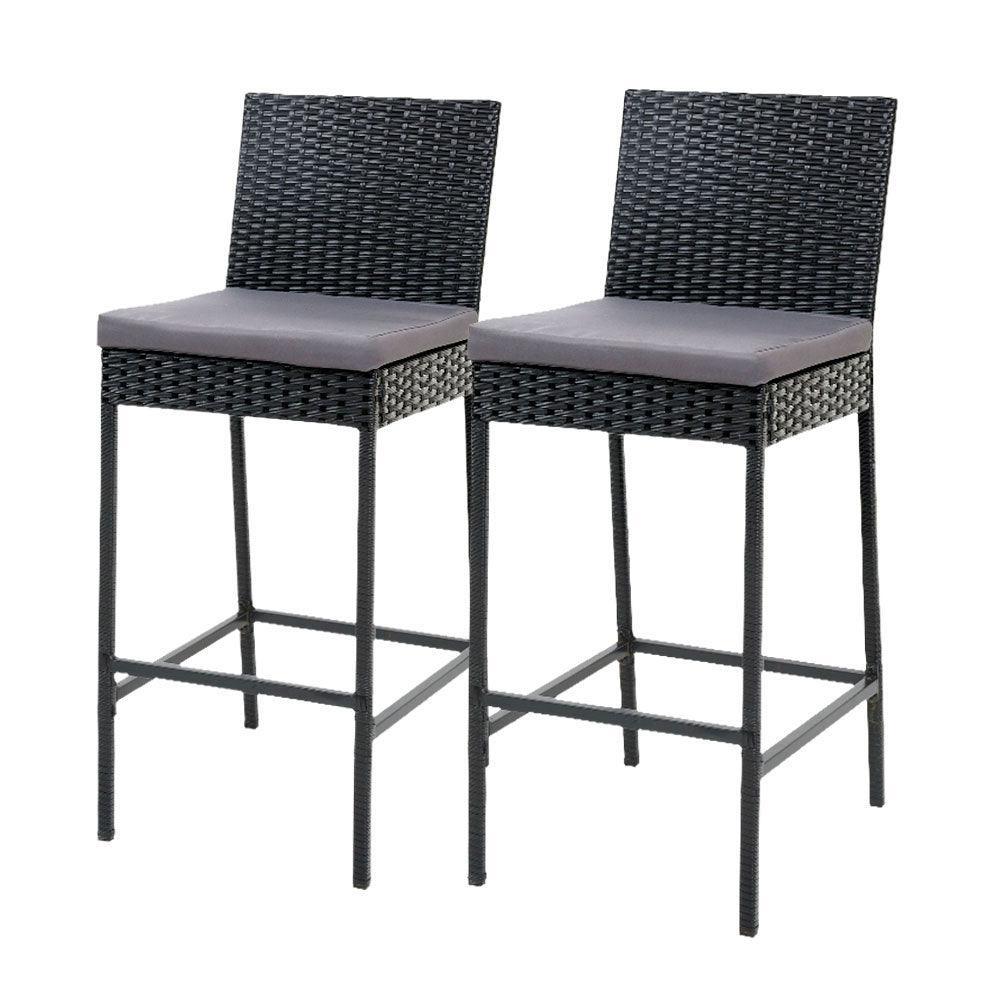 Gardeon Outdoor Bar Stools Dining Chairs Rattan Furniture X2 - John Cootes