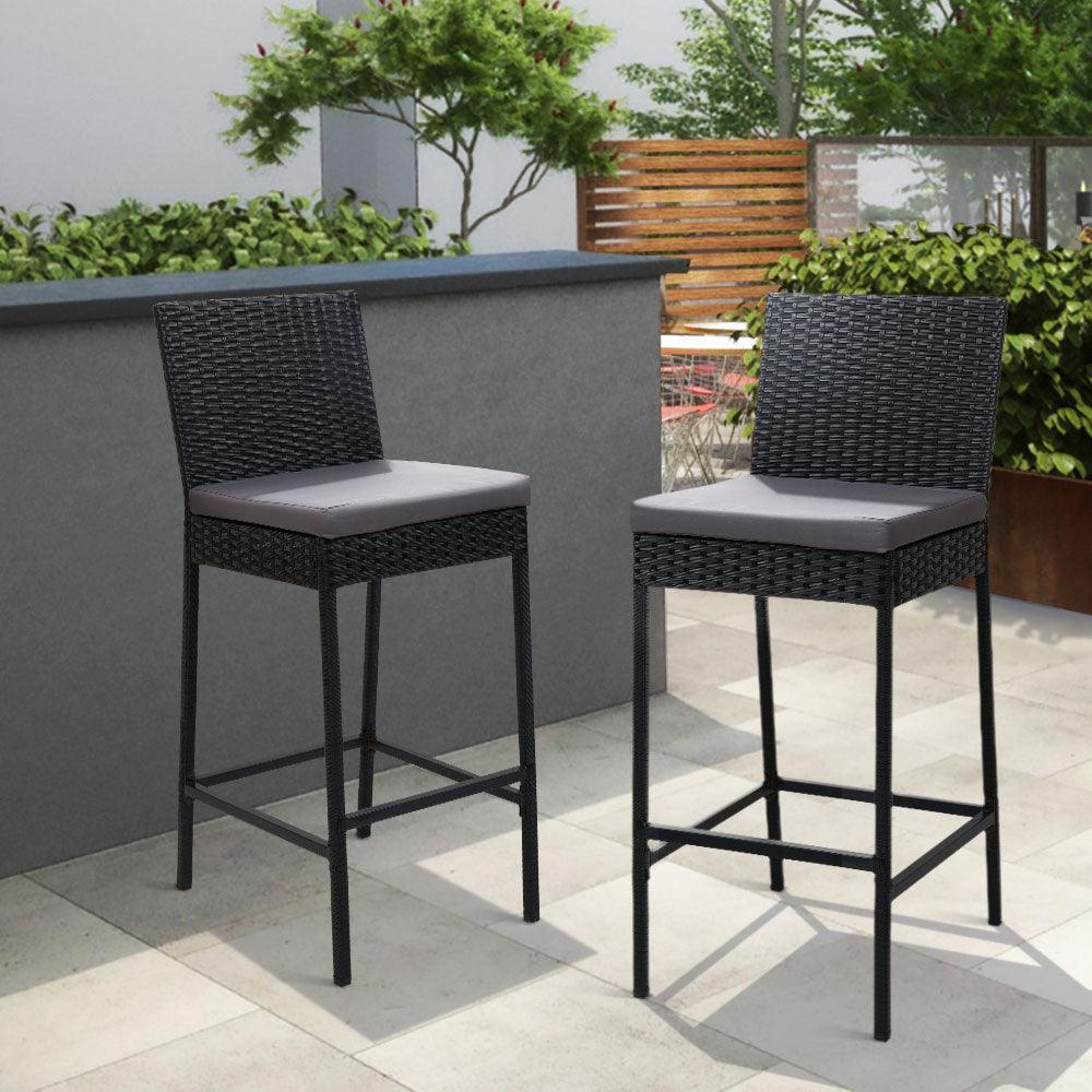 Gardeon Outdoor Bar Stools Dining Chairs Rattan Furniture X2 - John Cootes