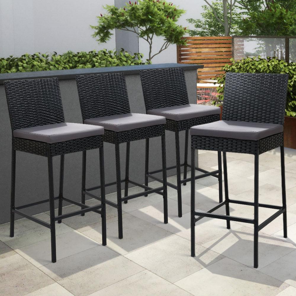 Gardeon Outdoor Bar Stools Set of 4 - Rattan Furniture - John Cootes