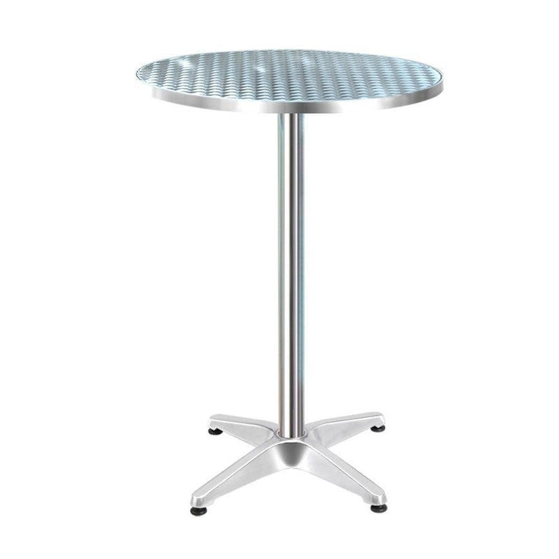 Gardeon Outdoor Bar Table Indoor Furniture Adjustable Aluminium Round 70/110cm - John Cootes