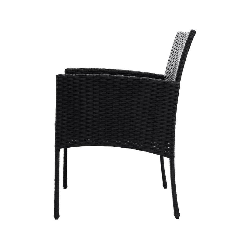 Gardeon Outdoor Bistro Chairs Patio Furniture Dining Chair Wicker Garden Cushion Tea Coffee Cafe Bar Set - John Cootes