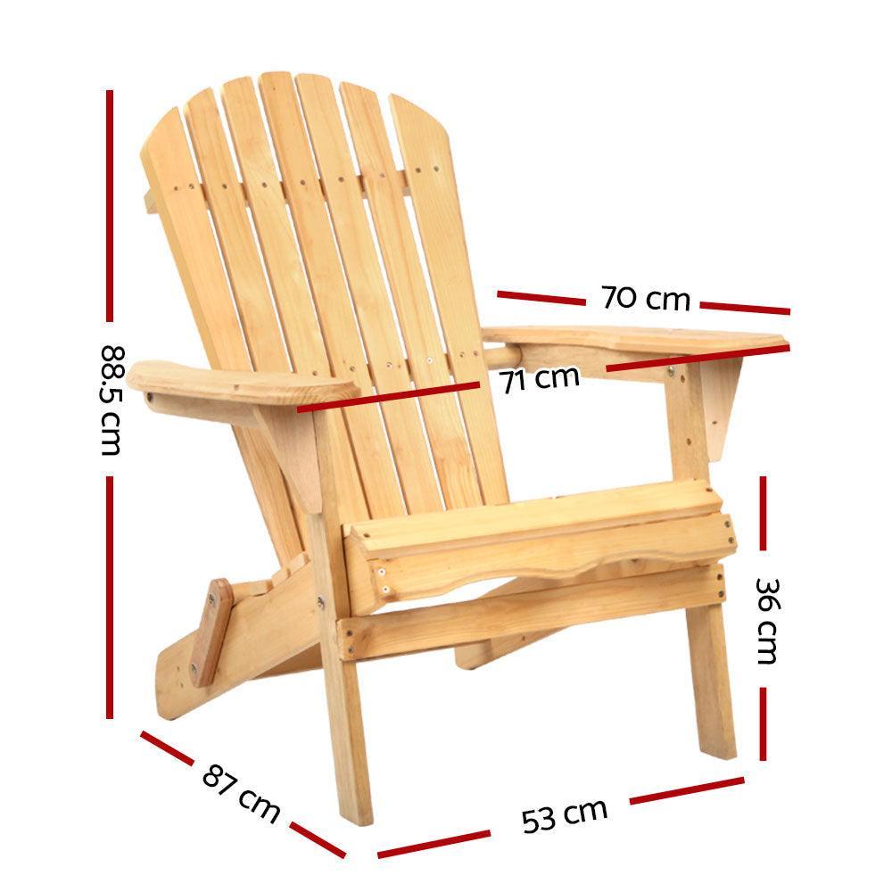 Gardeon Outdoor Chairs Furniture Beach Chair Lounge Wooden Adirondack Garden Patio - John Cootes