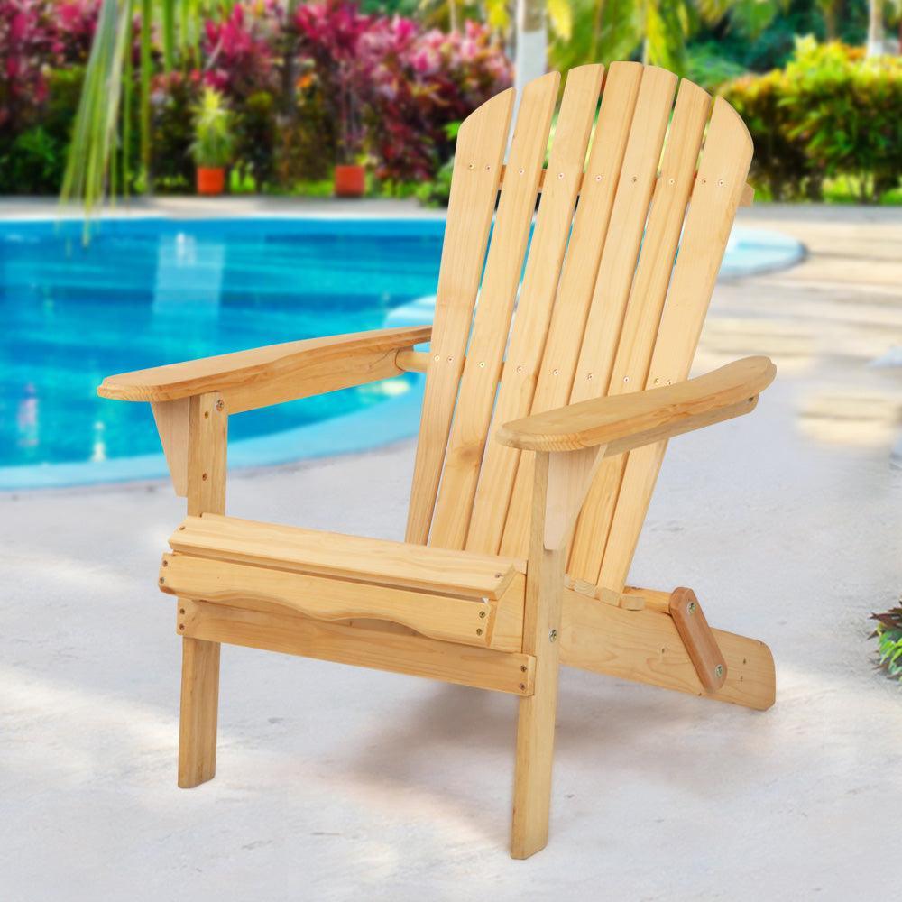 Gardeon Outdoor Chairs Furniture Beach Chair Lounge Wooden Adirondack Garden Patio - John Cootes