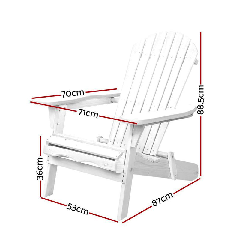 Gardeon Outdoor Furniture Adirondack Chairs Beach Chair Lounge Wooden Patio Garden - John Cootes