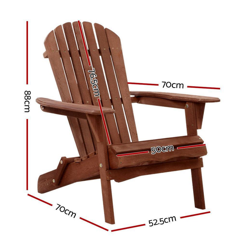 Gardeon Outdoor Furniture Beach Chair Wooden Adirondack Patio Lounge Garden - John Cootes