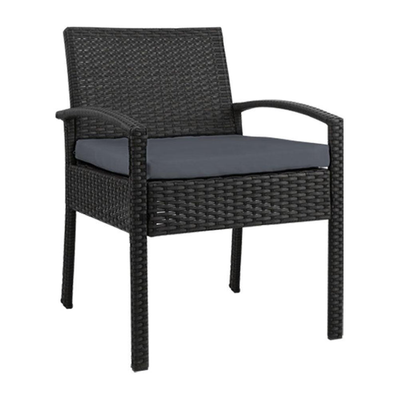Gardeon Outdoor Furniture Bistro Wicker Chair Black - John Cootes