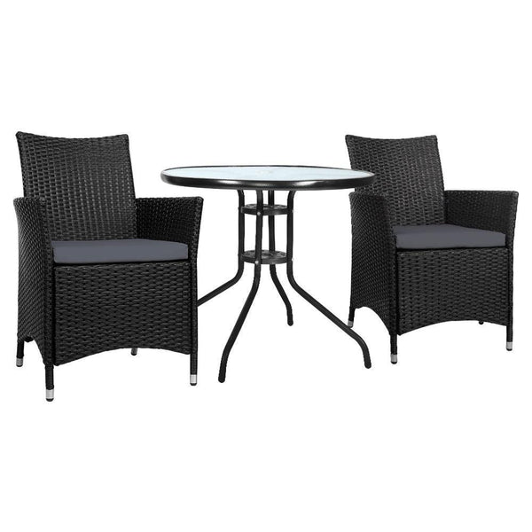 Gardeon Outdoor Furniture Dining Chair Table Bistro Set Wicker Patio Setting Tea Coffee Cafe Bar Set - John Cootes