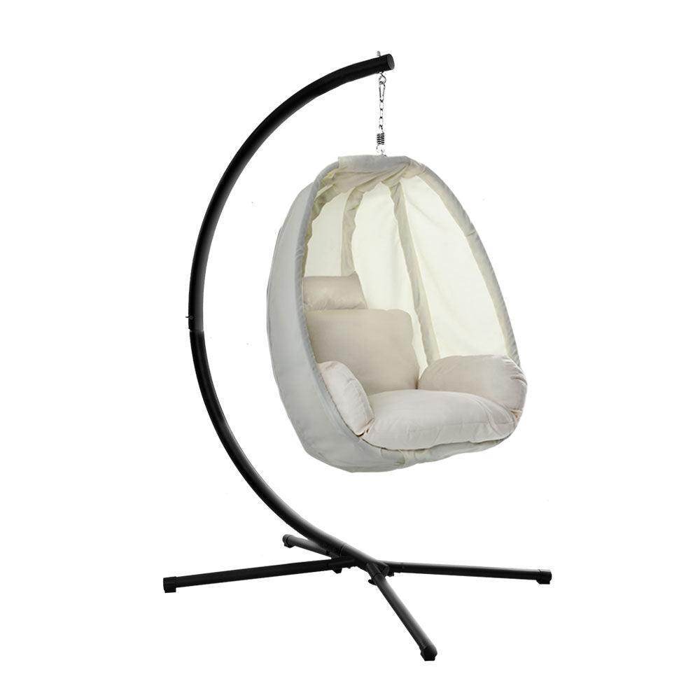 Gardeon Outdoor Furniture Egg Hammock Porch Hanging Pod Swing Chair with Stand - John Cootes