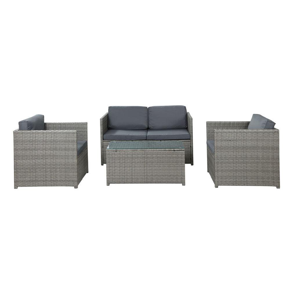 Gardeon Outdoor Furniture Sofa Set 4-Seater Wicker Lounge Setting Table Chairs - John Cootes