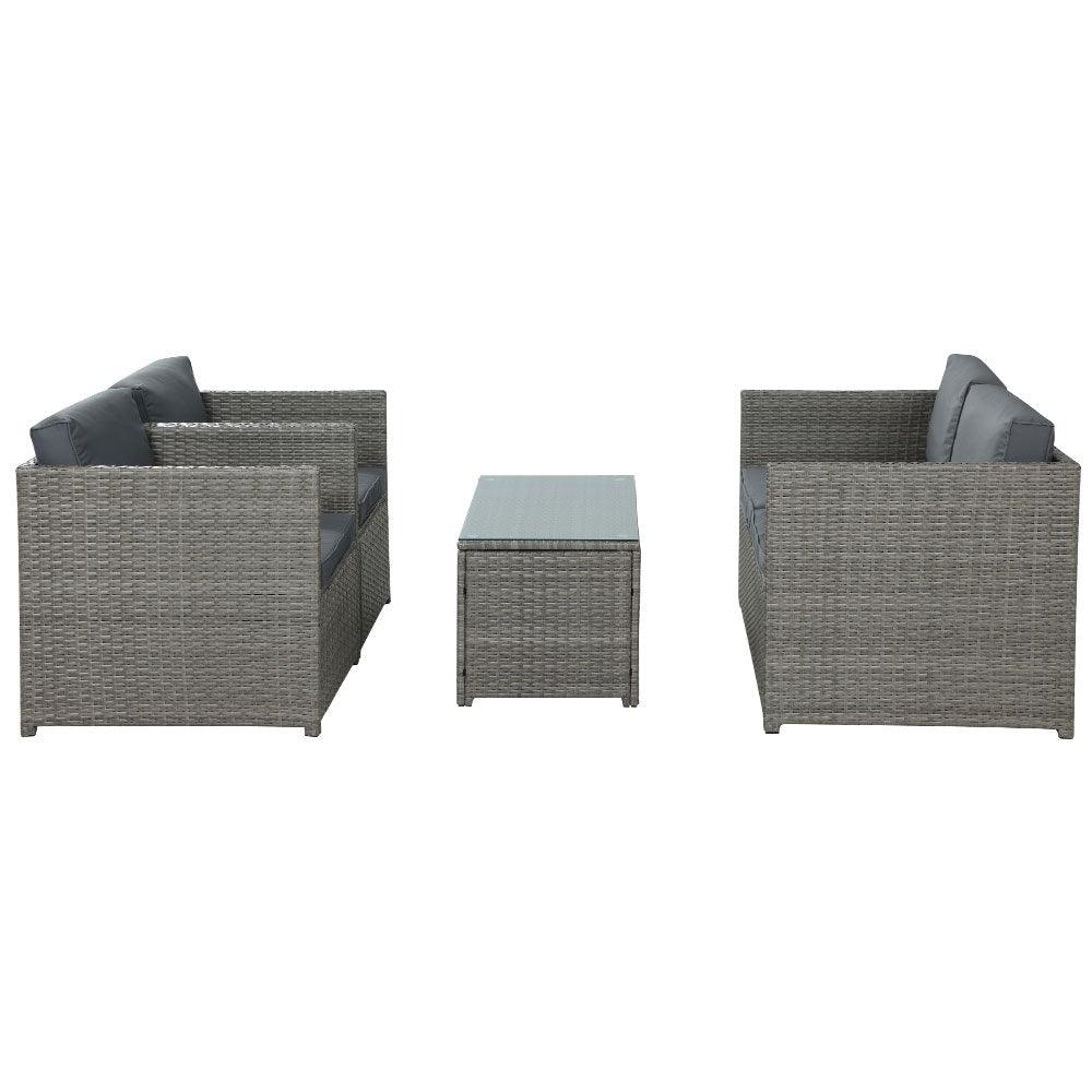 Gardeon Outdoor Furniture Sofa Set 4-Seater Wicker Lounge Setting Table Chairs - John Cootes