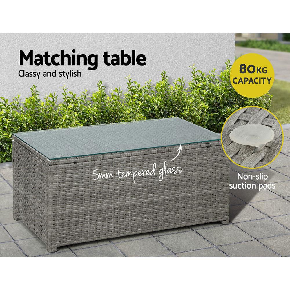 Gardeon Outdoor Furniture Sofa Set 4-Seater Wicker Lounge Setting Table Chairs - John Cootes