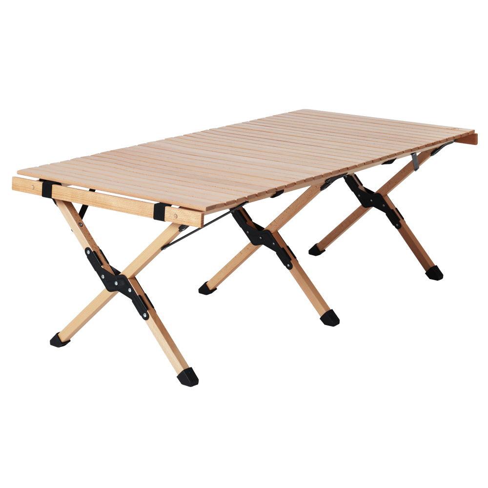 Gardeon Outdoor Furniture Wooden Egg Roll Picnic Table Camping Desk 120CM - John Cootes