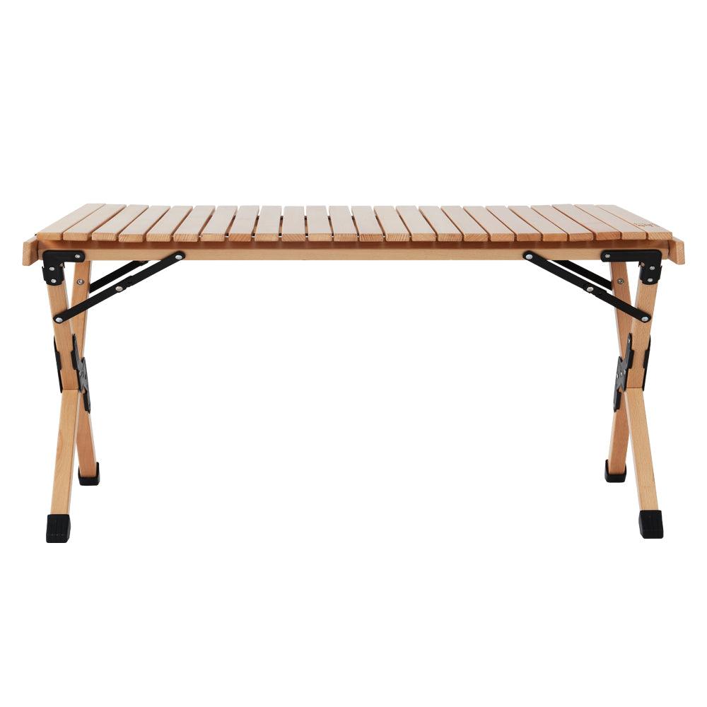 Gardeon Outdoor Furniture Wooden Egg Roll Picnic Table Camping Desk 90CM - John Cootes