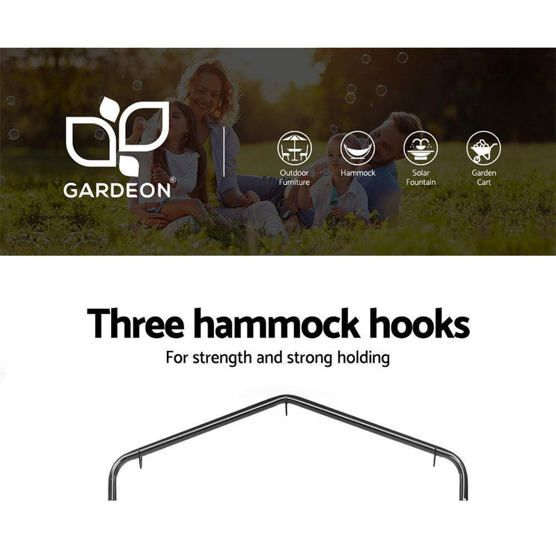 Gardeon Outdoor Hammock Chair with Stand Swing Hanging Hammock Garden Cream - John Cootes