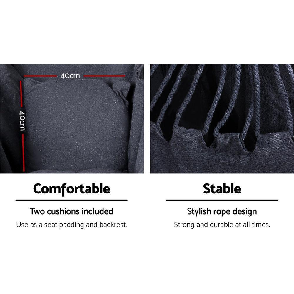 Gardeon Outdoor Hammock Chair with Stand Swing Hanging Hammock with Pillow Grey - John Cootes