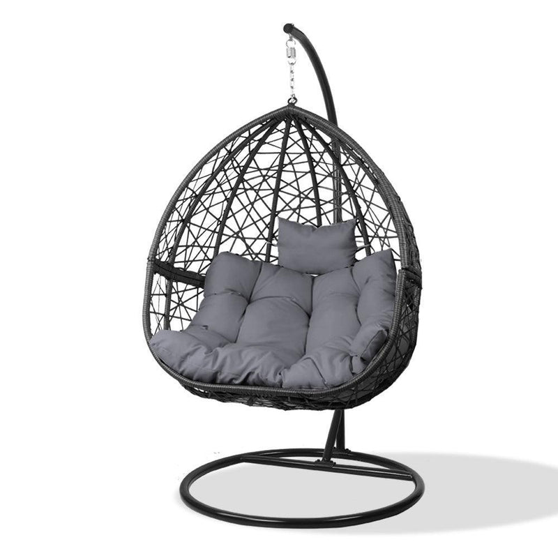 Gardeon Outdoor Hanging Swing Chair - Black - John Cootes