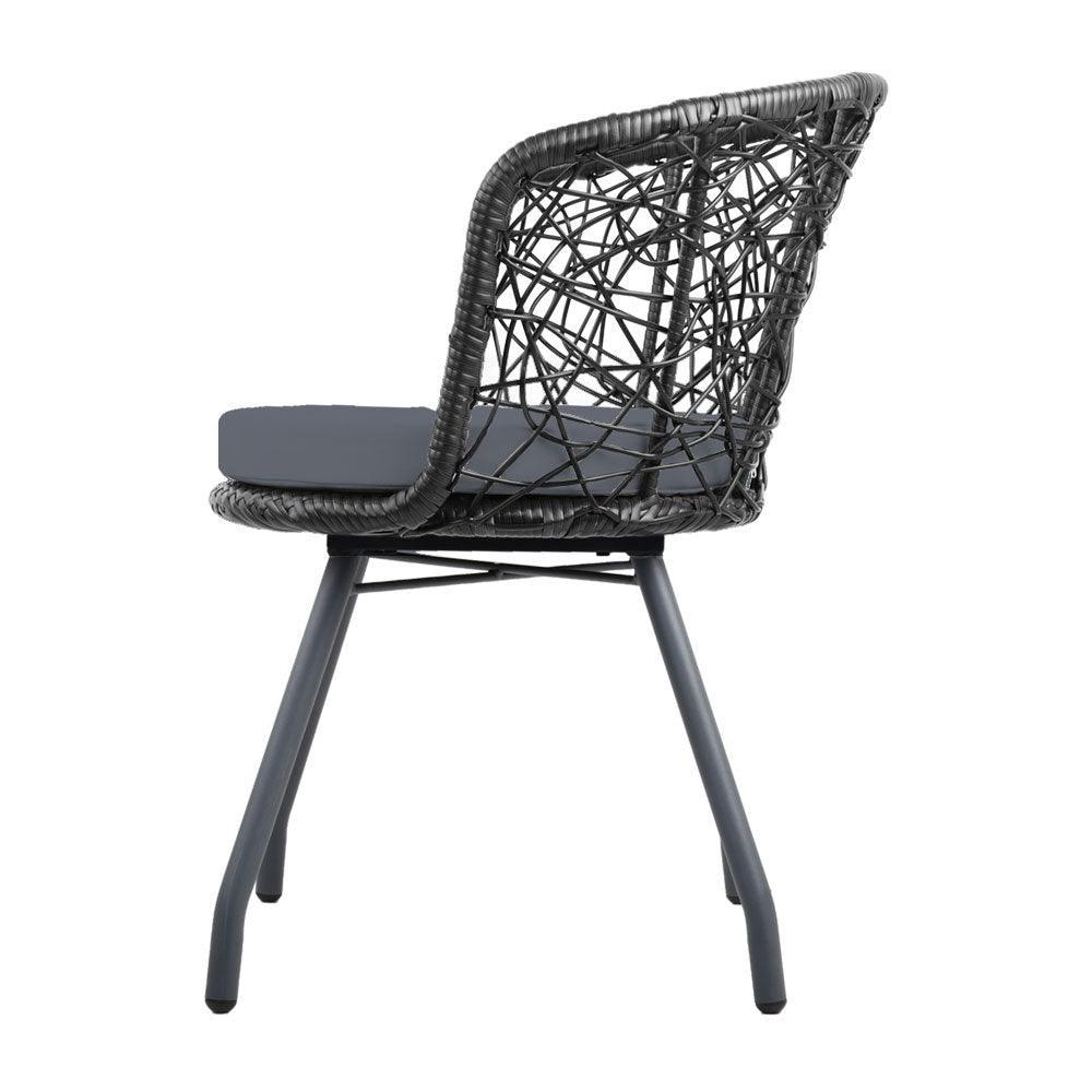 Gardeon Outdoor Patio Chair and Table - Black - John Cootes