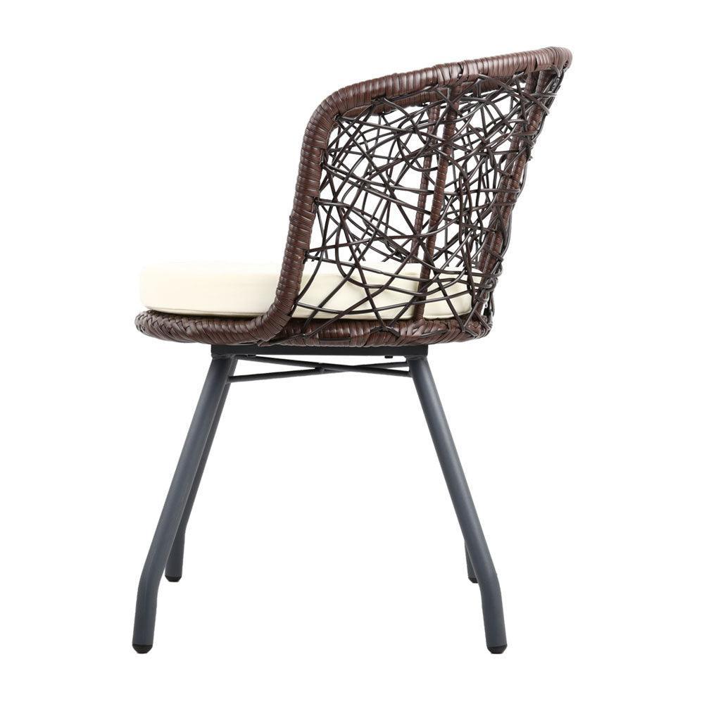 Gardeon Outdoor Patio Chair and Table - Brown - John Cootes