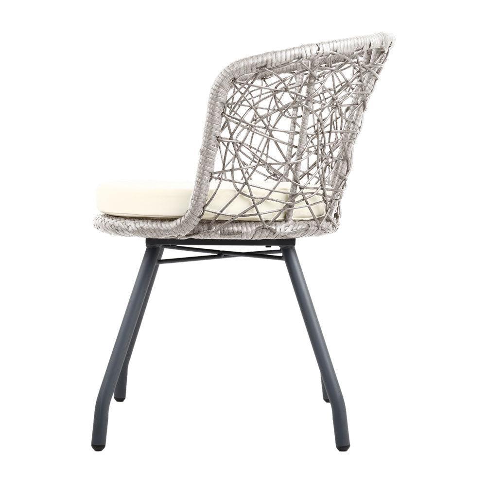 Gardeon Outdoor Patio Chair and Table - Grey - John Cootes