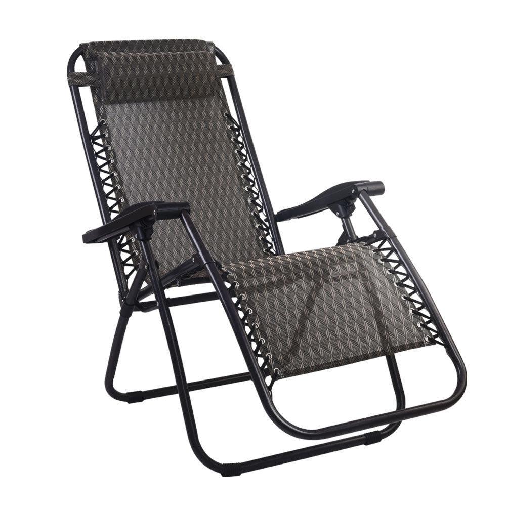 Gardeon Outdoor Portable Recliner - Grey - John Cootes