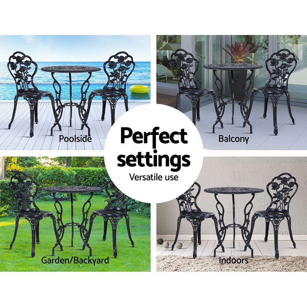 Gardeon Outdoor Setting 3-Piece Table & Chairs - Patio Furniture - John Cootes