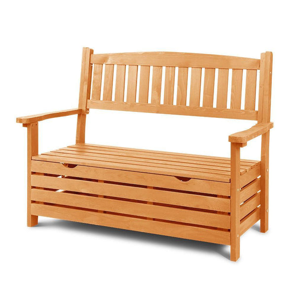 Gardeon Outdoor Storage Bench Box Wooden Garden Chair 2 Seat Timber Furniture - John Cootes