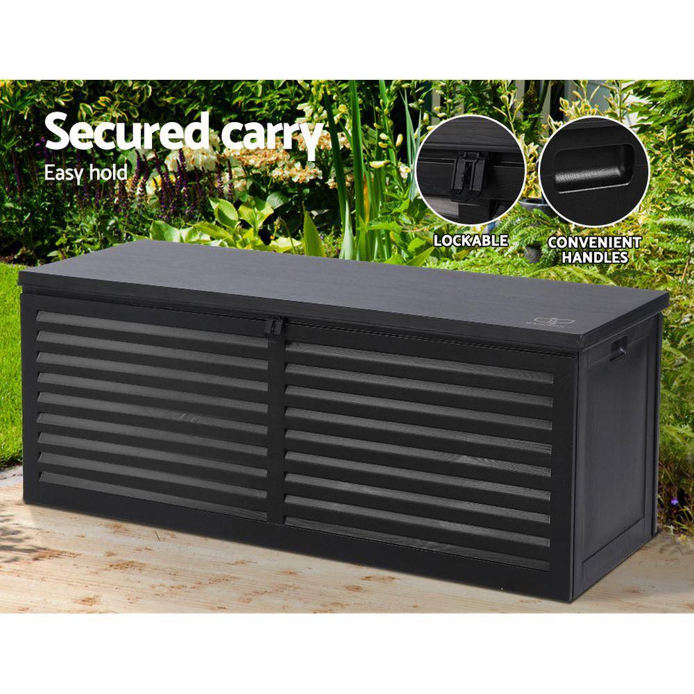 Gardeon Outdoor Storage Box 390L Container Lockable Toy Tools Shed Deck Garden - John Cootes