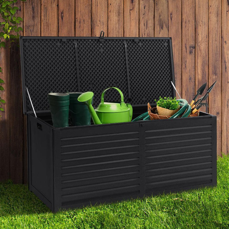 Gardeon Outdoor Storage Box 390L Container Lockable Toy Tools Shed Deck Garden - John Cootes