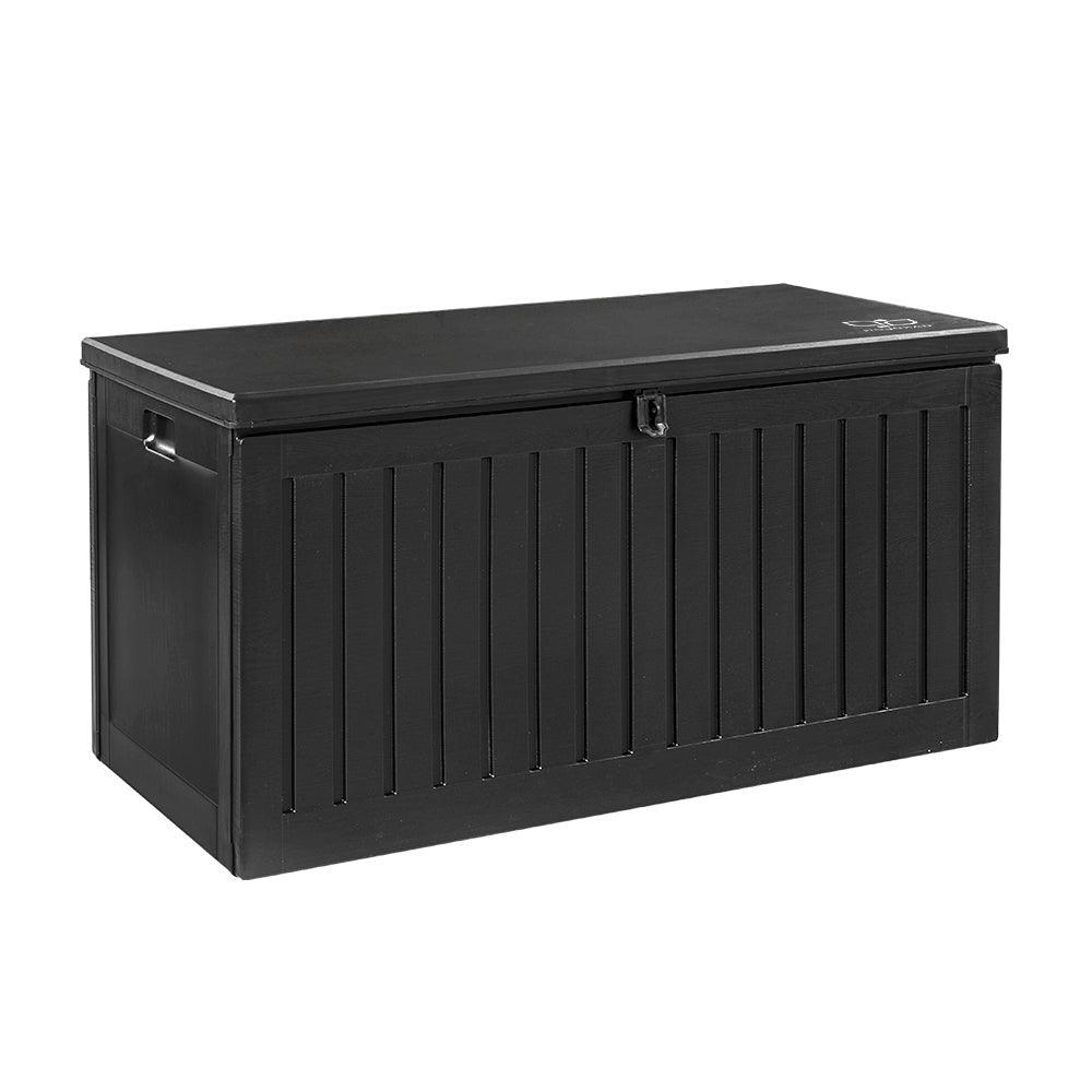 Gardeon Outdoor Storage Box Container Garden Toy Indoor Tool Chest Sheds 270L Black - John Cootes