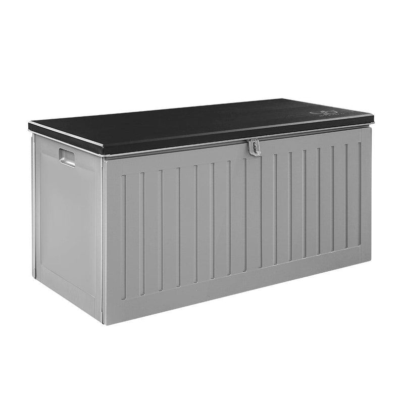 Gardeon Outdoor Storage Box Container Garden Toy Indoor Tool Chest Sheds 270L Dark Grey - John Cootes