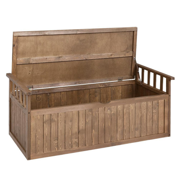 Gardeon Outdoor Storage Box Wooden Garden Bench 128.5cm Chest Tool Toy Sheds XL - John Cootes