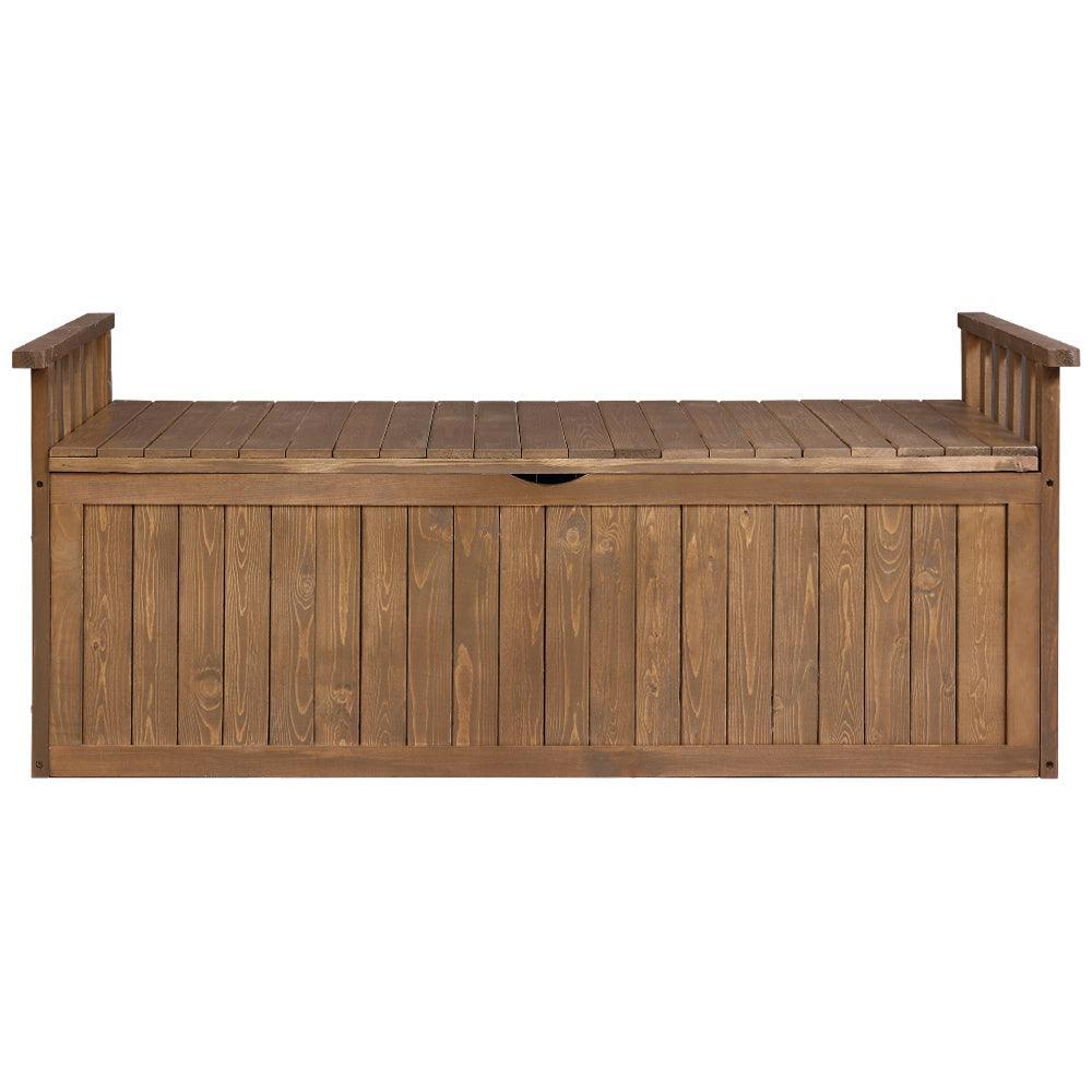 Gardeon Outdoor Storage Box Wooden Garden Bench 128.5cm Chest Tool Toy Sheds XL - John Cootes