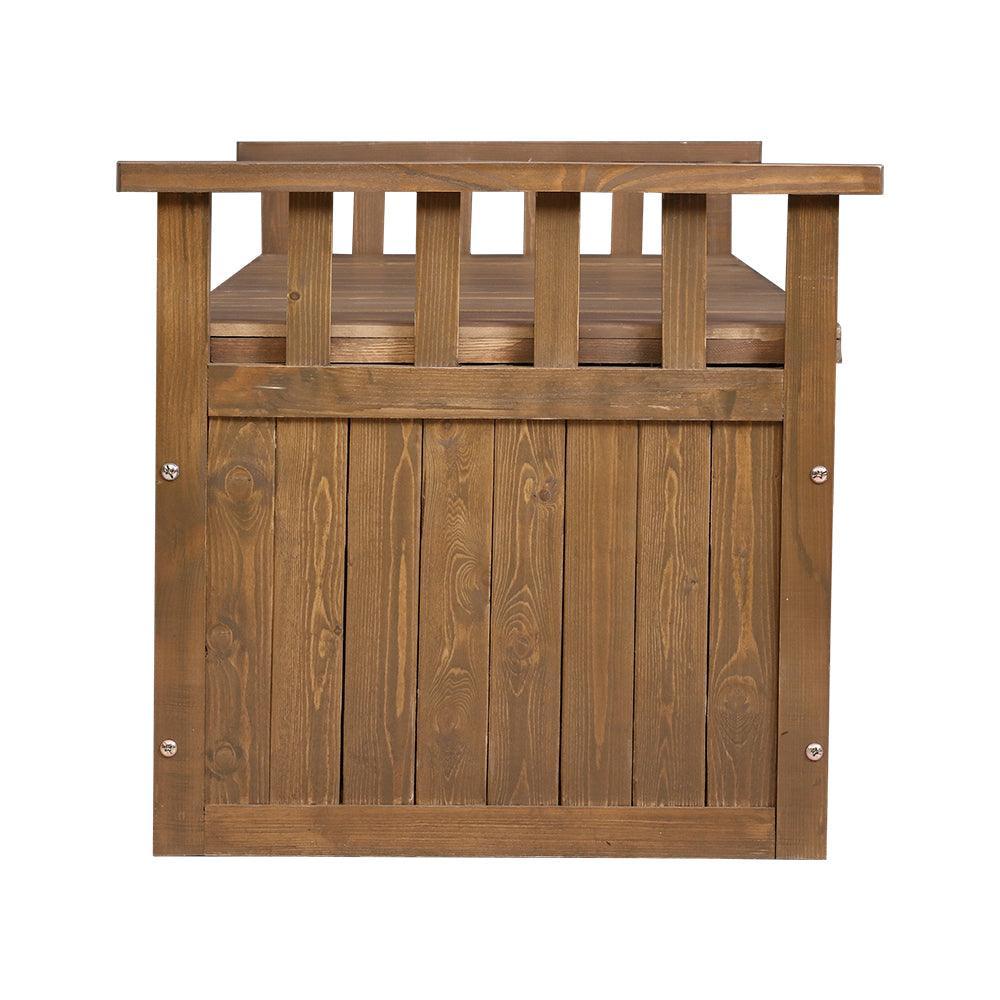 Gardeon Outdoor Storage Box Wooden Garden Bench 128.5cm Chest Tool Toy Sheds XL - John Cootes