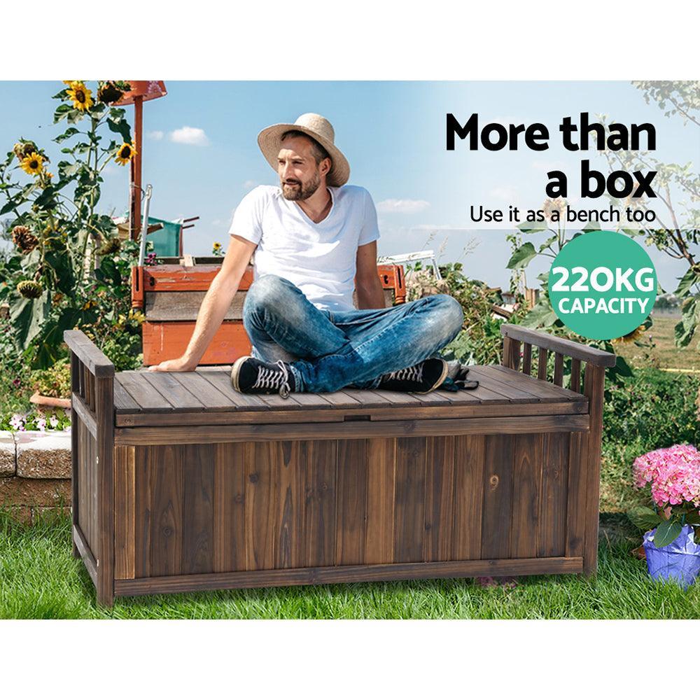 Gardeon Outdoor Storage Box Wooden Garden Bench Chest Toy Tool Sheds Furniture - John Cootes