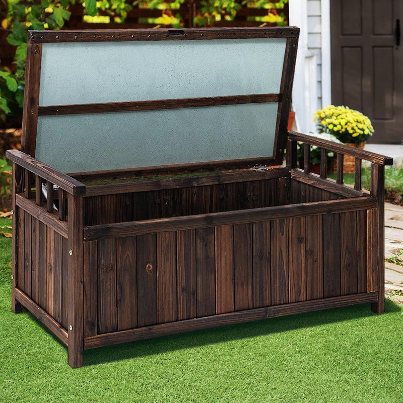 Gardeon Outdoor Storage Box Wooden Garden Bench Chest Toy Tool Sheds Furniture - John Cootes