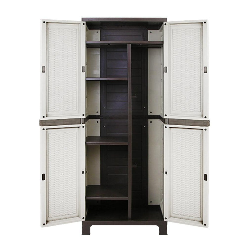 Gardeon Outdoor Storage Cabinet Cupboard Lockable Garage 173cm - John Cootes